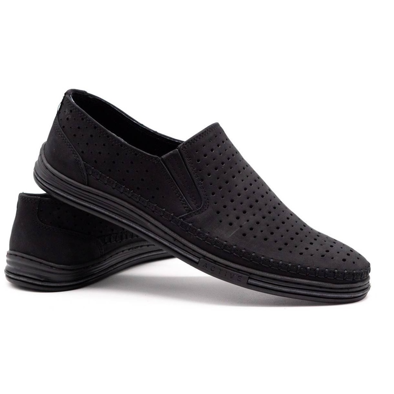 Polbut Men's openwork shoes 2107P black 4