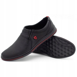 Polbut Men's leather shoes 362 black perforation 2