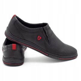 Polbut Men's leather shoes 362 black perforation 3
