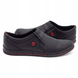 Polbut Men's leather shoes 362 black perforation 4