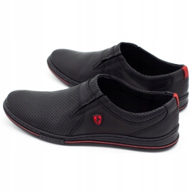 Polbut Men's leather shoes 362 black perforation 6