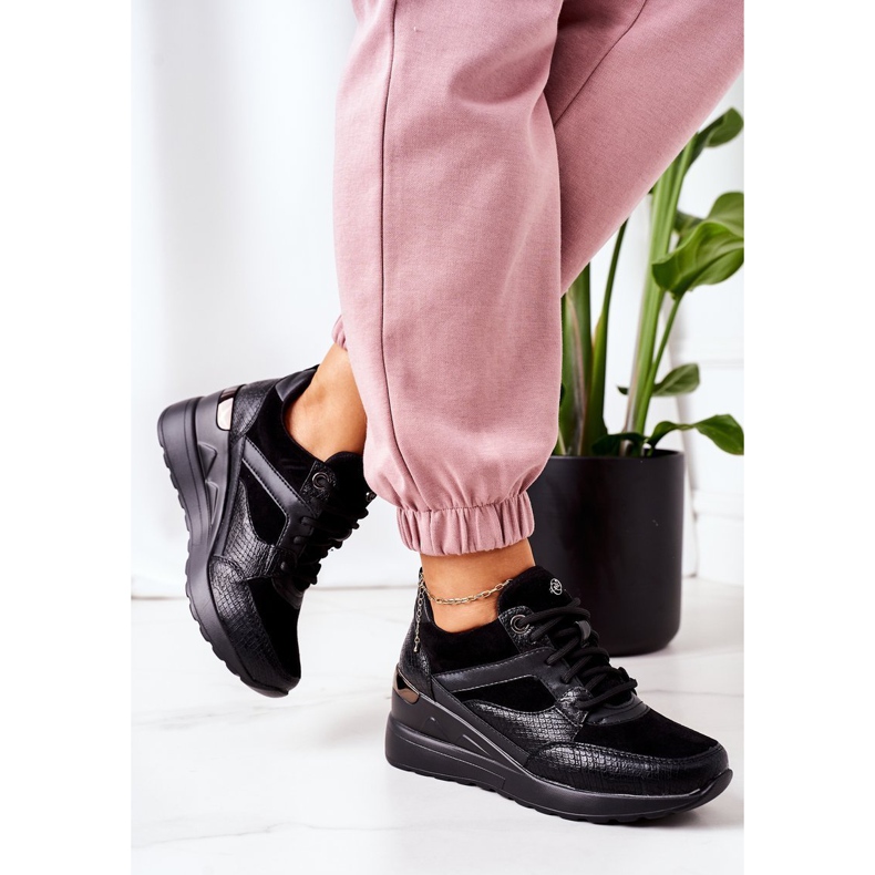 PE1 Black Temida Wedge Sneakers 2