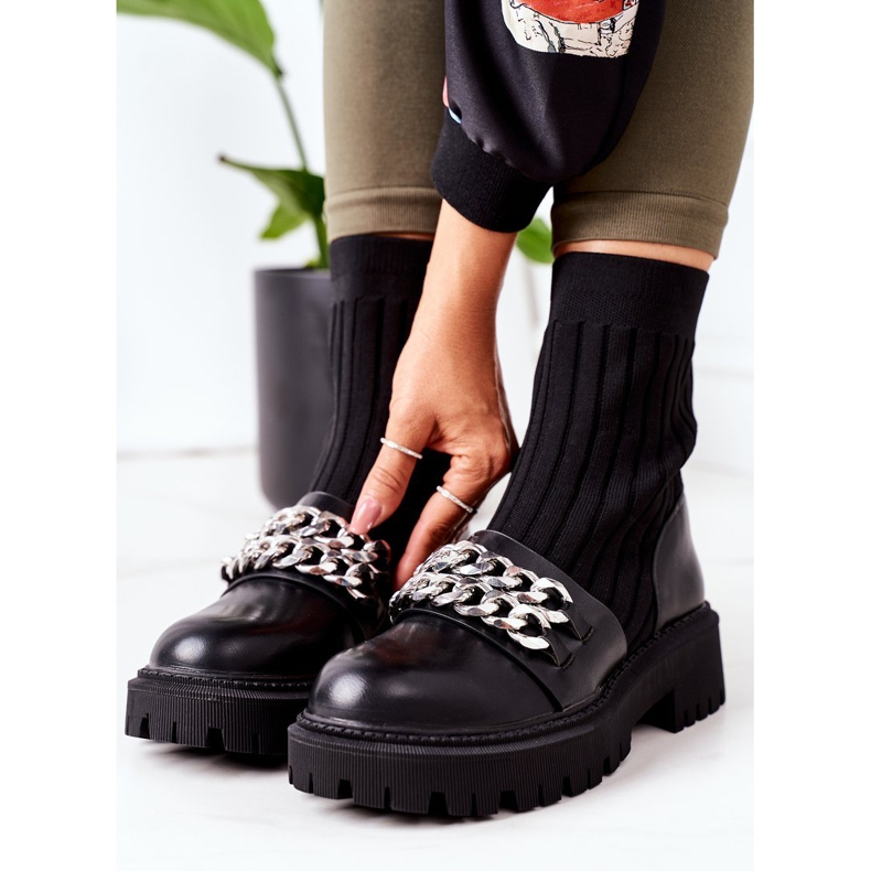 PS1 Workery Boots With Chains Black Walk This Way 1