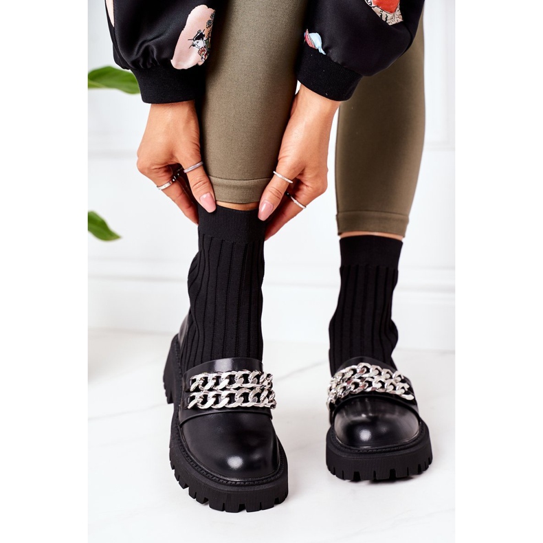 PS1 Workery Boots With Chains Black Walk This Way 2