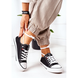 NEWS Women's Classic Black Sneakers With White Ecoma Sole 1