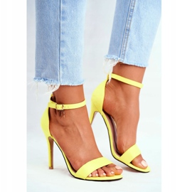 PS1 Women's Sandals On A High Heel Eco-suede Yellow Liberty 1
