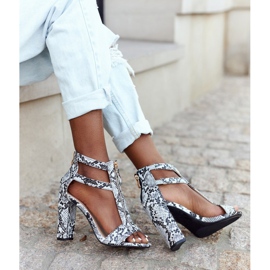 PS1 Black Sandals On A Bar With A Snake Pattern Folly grey 2