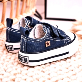 Children's Low Sneakers With Velcro Big Star HH374097 Navy Blue 6