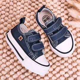 Children's Low Sneakers With Velcro Big Star HH374097 Navy Blue 3