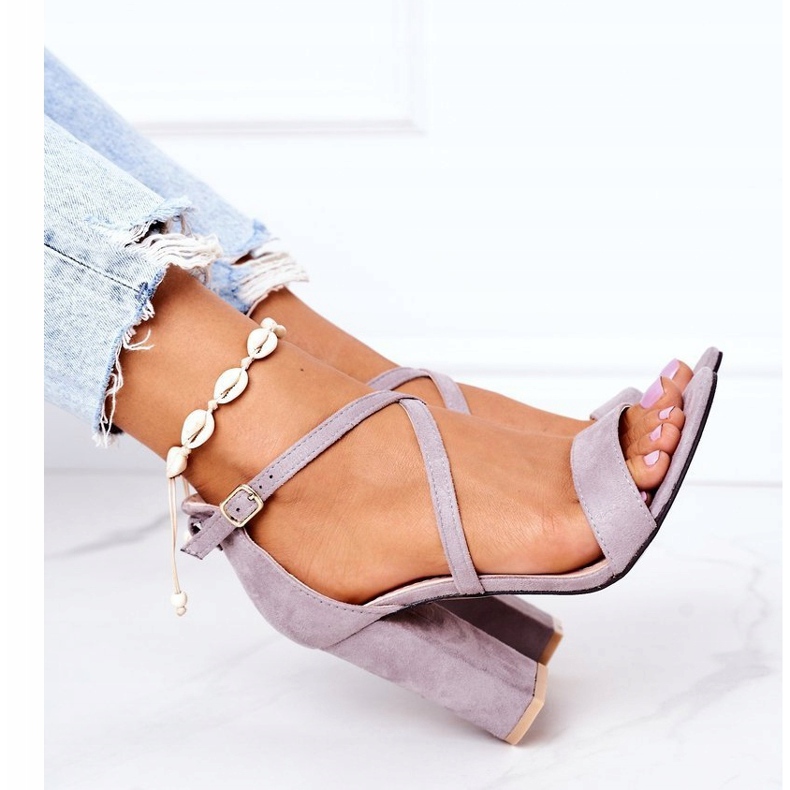 PS1 Suede Sandals On A Bar Gray Dance With Me grey 4