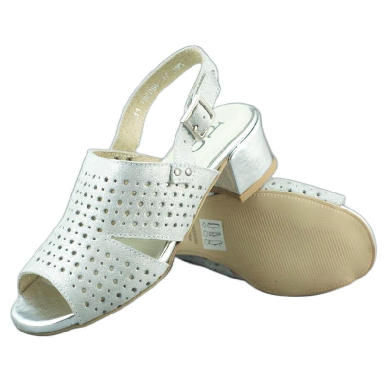 Dolce Pietro Women's high heel sandals 2084 silver 2