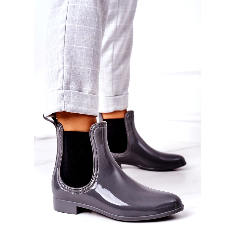 Shiny Gray Umbrella Jodhpur Boots grey 1