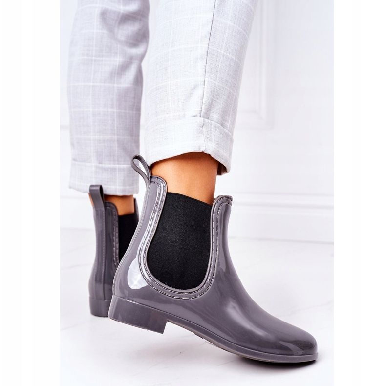 Shiny Gray Umbrella Jodhpur Boots grey 2