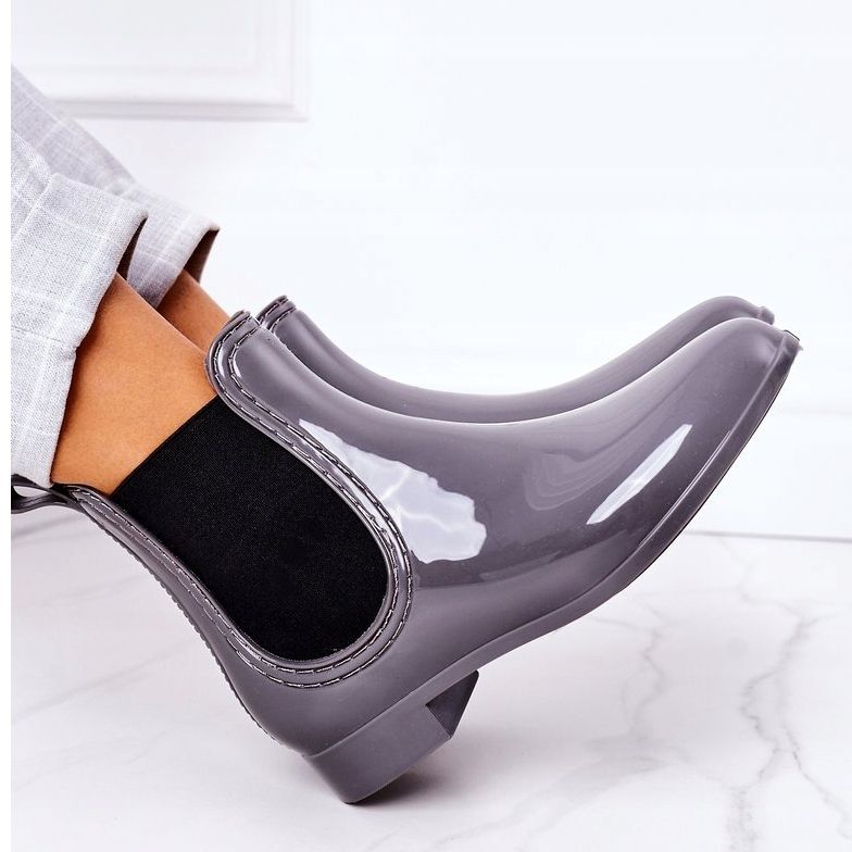 Shiny Gray Umbrella Jodhpur Boots grey 3