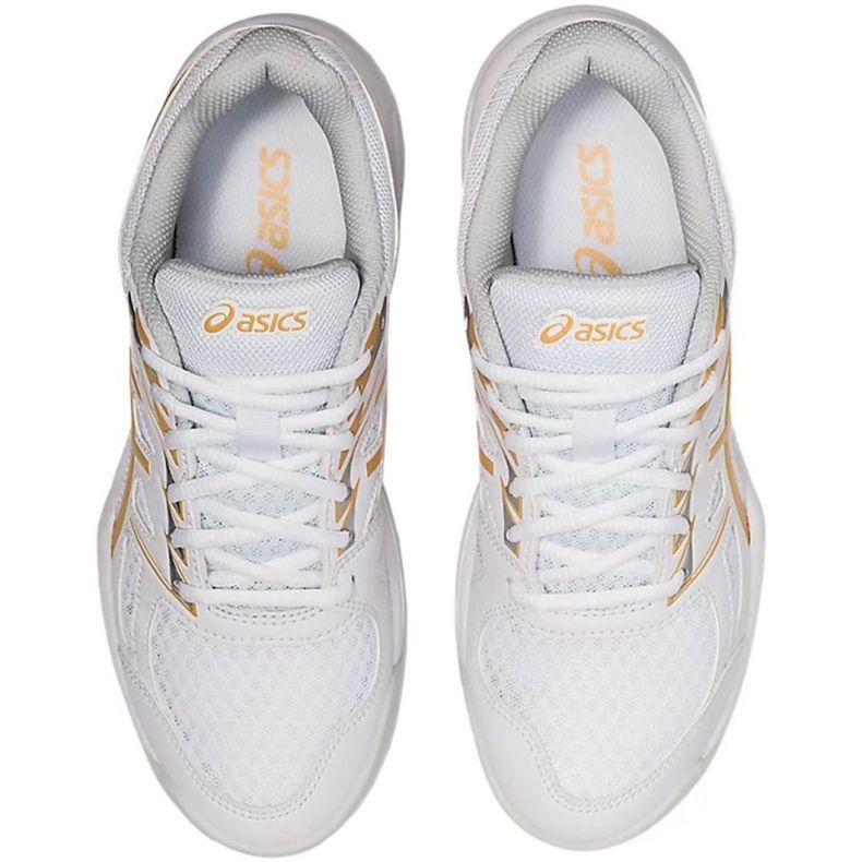 Asics Upcourt 4 W 1072A055 103 volleyball shoes white, gold white 1