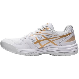 Asics Upcourt 4 W 1072A055 103 volleyball shoes white, gold white 2 Asics Upcourt 4 W 1072A055 103 volleyball shoes white, gold white 2