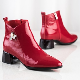 ARTIKER Elegant leather boots with an ornament red 1