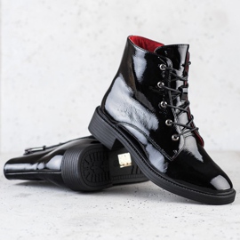 ARTIKER Elegant Lace-up Leather Booties black 1