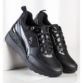 Evento Fashionable wedge sneakers black 1 Evento Fashionable wedge sneakers black 1