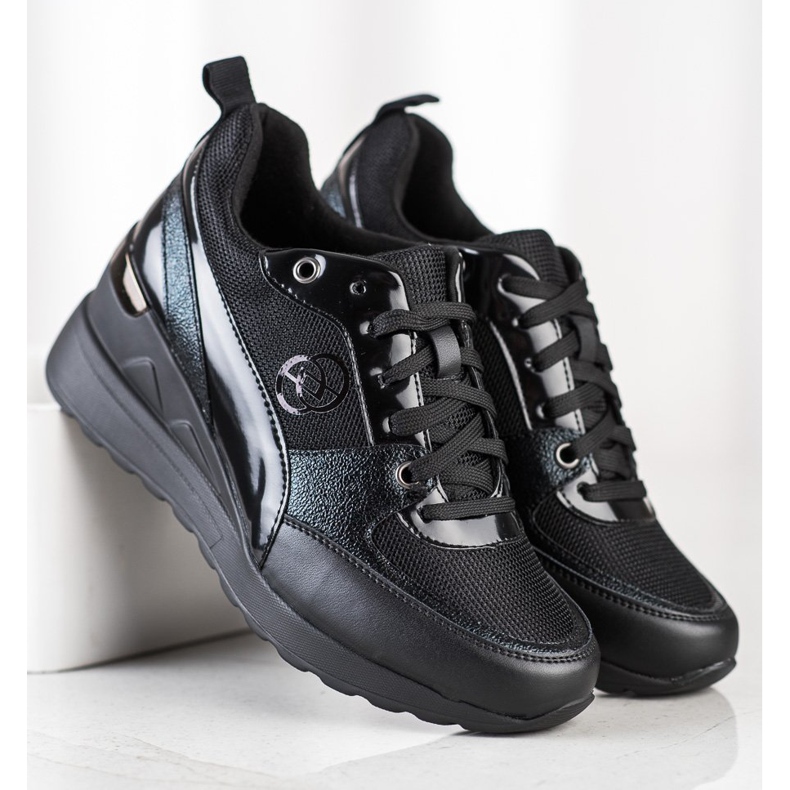 Evento Fashionable wedge sneakers black 1 Evento Fashionable wedge sneakers black 1