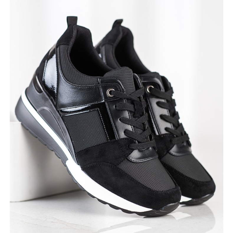 W. Potocki Stylish wedge sneakers black 1