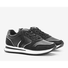 Black sneakers with metallic Delta details 1