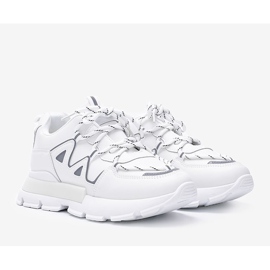 White sneakers with reflective Filua inserts 1