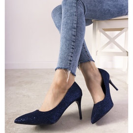 Navy blue shiny pumps from Dolche 1