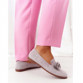EVE Gray Suede Loafers With Fringes Alicante 21PB35-3530 grey 3