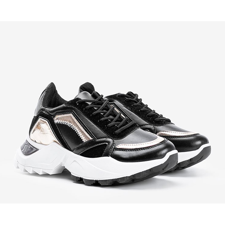 Black sneakers with metallic inserts from Gordani 1