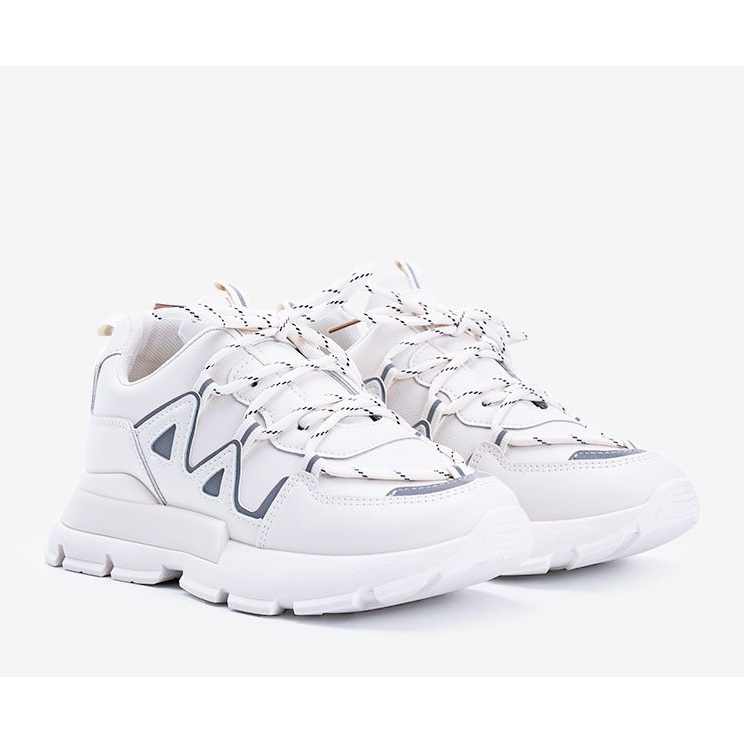 Beige sneakers with reflective Filua inserts 1