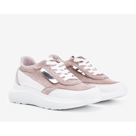 Beige sneakers with a thick Hella sole white khaki 1