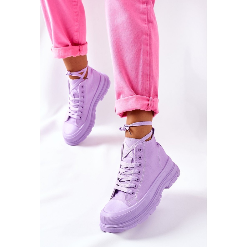 FJ1 High Sneakers On Large Sole Violet Trissy purple 1