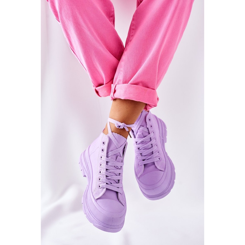FJ1 High Sneakers On Large Sole Violet Trissy purple 2