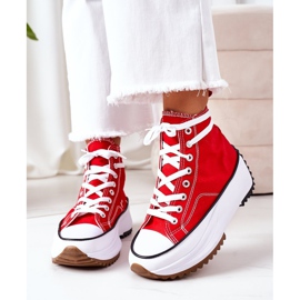 High Sneakers On The Electric Love Red Platform 1