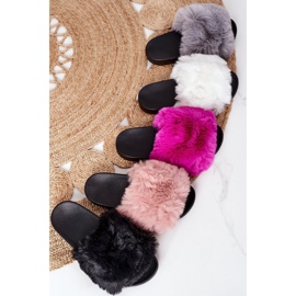 FJ1 Rubber Slippers With Fur Gray Soft grey 1