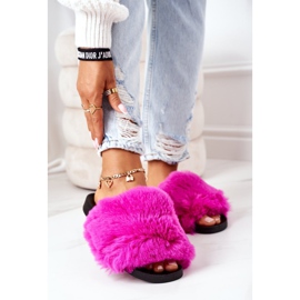 FJ1 Rubber Slippers With Fuchsia Soft fur pink 2