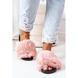 FJ1 Rubber Slippers With Pink Soft Fur 2