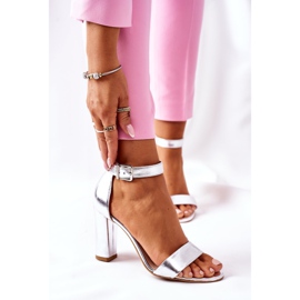 Classic Leather Sandals On A Bar Laura Messi 1760 Silver 2 Classic Leather Sandals On A Bar Laura Messi 1760 Silver 2