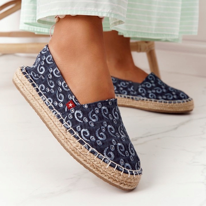 Espadrilles On A Braided Platform Big Star AA274628 Navy Blue 1