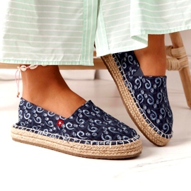 Espadrilles On A Braided Platform Big Star AA274628 Navy Blue 3