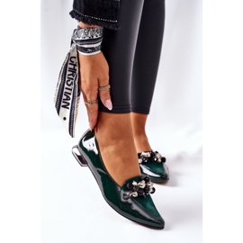 Women's Ballerinas Laura Messi Leather Green 2157 2