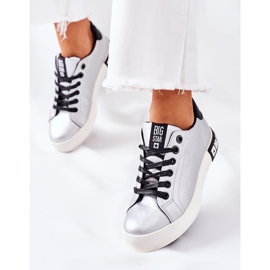 Women's Leather Sneakers Big Star II274034 Silver 2