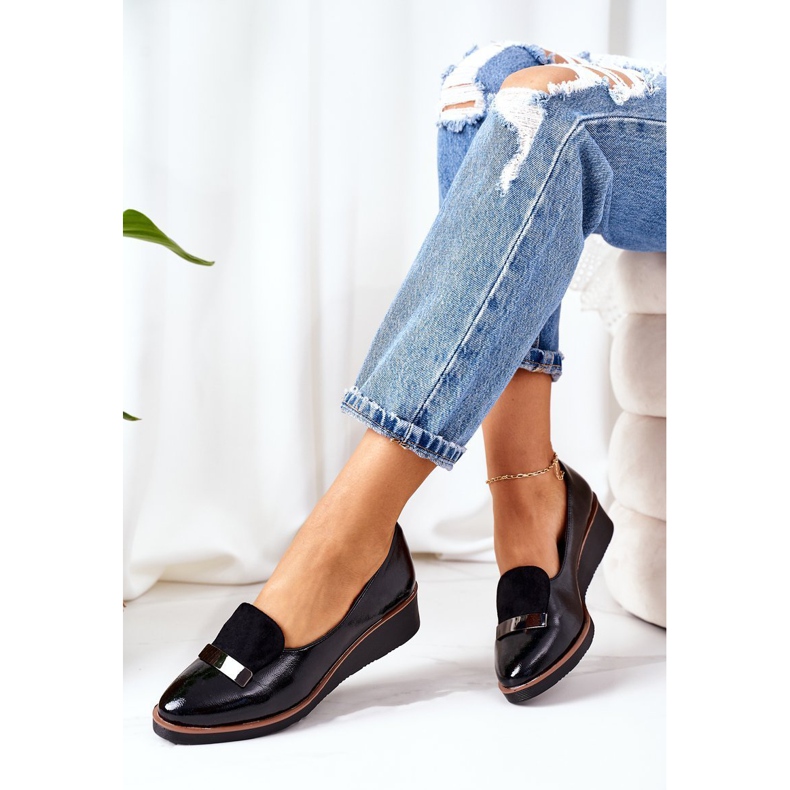 Lacquered Wedge Shoes POTOCKI 12032 Black 2