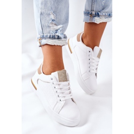 Sports shoes Sneakers on the platform white and beige Lola 1