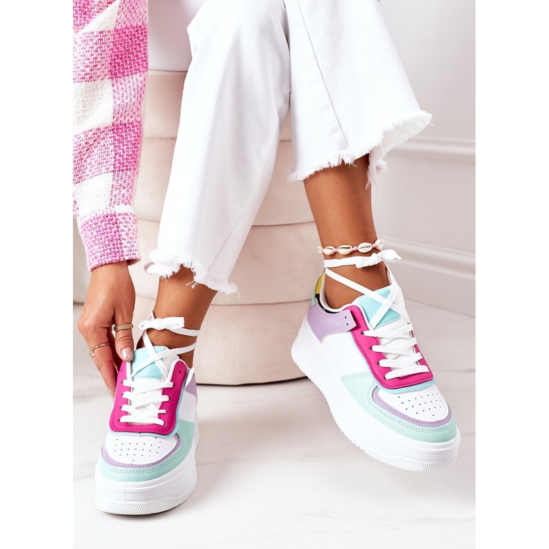 Sport Shoes Sneakers On The Platform White-Violet Freedom multicolored 2