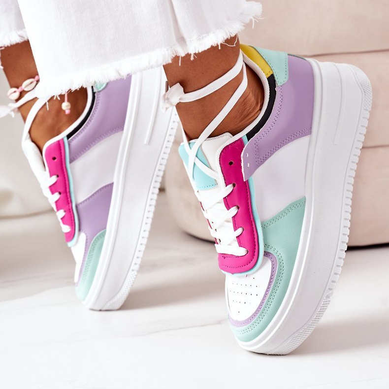 Sport Shoes Sneakers On The Platform White-Violet Freedom multicolored 1
