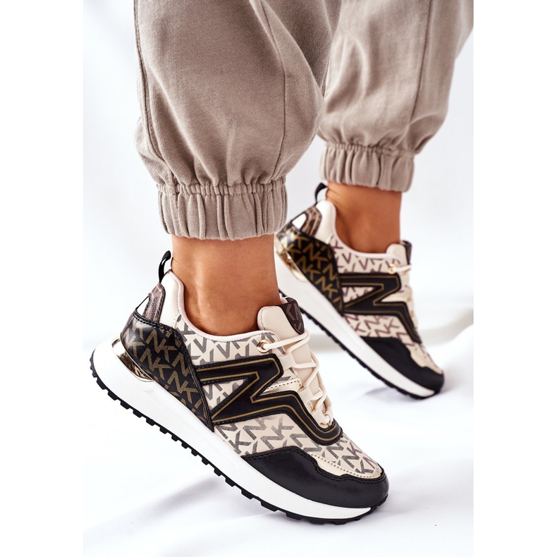 Logowane Sport Shoes Sneakers Beige and Black Always 1 Logowane Sport Shoes Sneakers Beige and Black Always 1