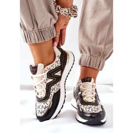 Logowane Sport Shoes Sneakers Beige and Black Always 2
