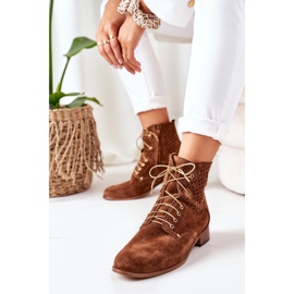 Alberto Violli Suede Boots With Openwork Pattern Brown Josie 2